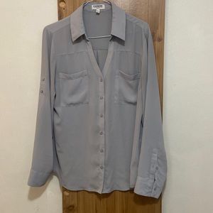 Express gray button down shirt /blouse